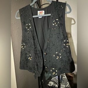 Vintage Retro 90’s ‘Sorrel’ Cotton beaded Vest Size M